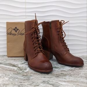 NWOT Patricia Nash Sicily Cognac Combat Boots leather